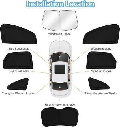 KUST Car Window Shades for Ford Edge 2015-2020 2021 2022 2023 2024 Windshield Sun Shade Side Window Cover UV Block Privacy Protection Accessories for Camping Blackout Rear Back Full Set 8PCS