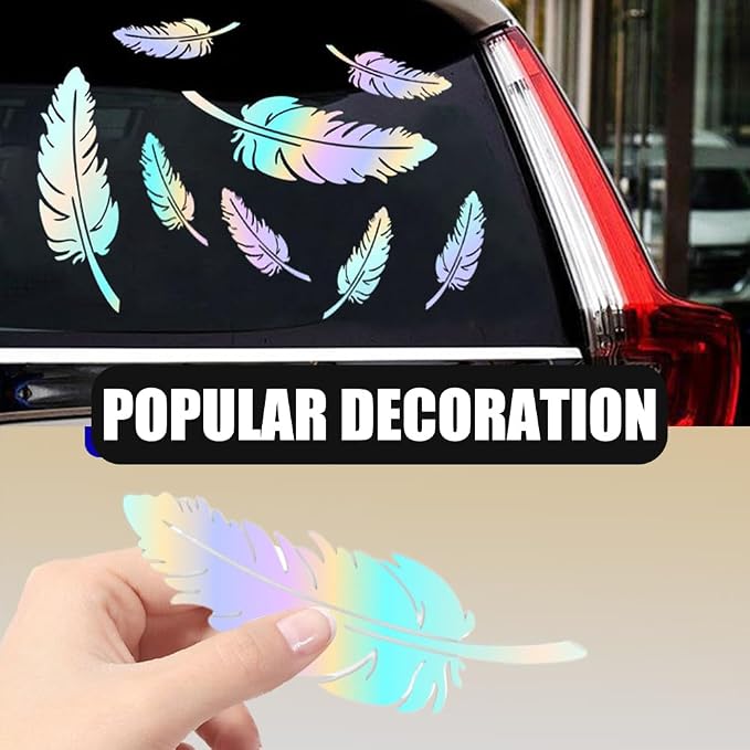 Ouliget Car Stickers Feathers Cover Scratches,Scratch Repair Decoration Vinyl Decals,Car Decoration Mirror Sticker Laptop Wall Decal,Gradient Color