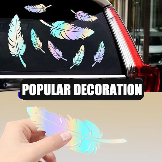Ouliget Car Stickers Feathers Cover Scratches,Scratch Repair Decoration Vinyl Decals,Car Decoration Mirror Sticker Laptop Wall Decal,Gradient Color