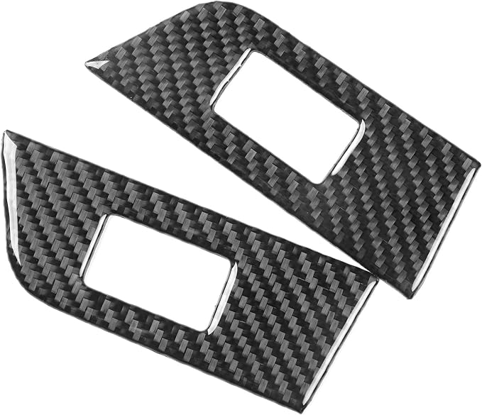 Premium Carbon Fiber Compatible with Ford Edge 2011-2014 SEL/Limited/SE/Sport Accessories Car Rear Door Window Lift Switch Trim Button Panel Cover Interior Trim Sticker Decal Black 2PCS