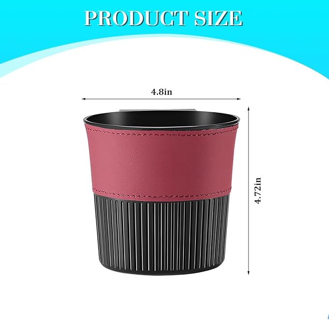 Zpana Car Trash Can, Portable Mini Vehicle Cup Holder Hanging Garbage Container, Multifunctional Automotive Side Door Trash Organizer Can Accessories, Universal for SUV, Sedan, Truck (Red)