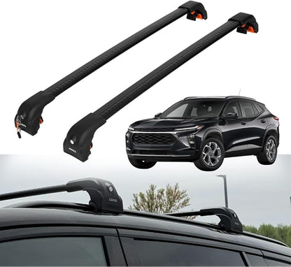 ERKUL Heavy Duty Roof Rack Cross Bars for Chevrolet Chevy Trax 2024-2026 | Upgraded 220 lbs Aero Aluminum Crossbars with Smart Clamp System | Compatible with Flush Rails - Black