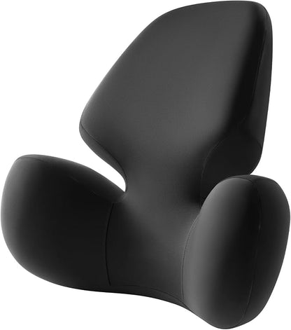 BEBAS Lumbar Support Pillow for Office Chair - Ergonomic Memory Foam Back Cushion for Lower Back Pain Relief - Washable & Breathable Cover - Fits Car Seats, Gaming Chairs & Wheelchairs - Black