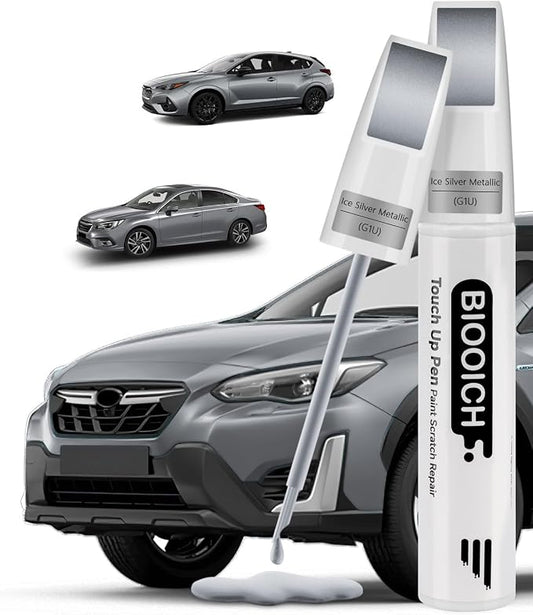Touch Up Paint Pen Exact Color Match Car Chip and Scratch Repair (for Subaru, Ice Silver Metallic(G1U))
