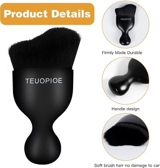 2PCS Car Detailing Brush Set Soft Hair Automotive Interior Dusting Brushes for Dashboard, Air Vents, Keyboard, Car Interior Exterior Cleaning, Car Accessories, Auto Dust Brush
