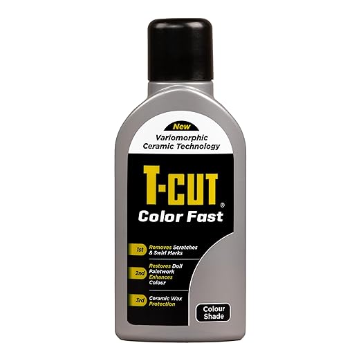 T-Cut Color Fast 3-in-1 Paint Restorer, Silver - Scratch Remover, Ceramic Car Wax & Color Enhancer - Removes Swirls & Oxidation, 17 oz