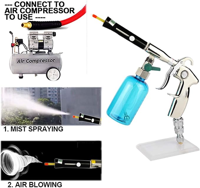 Car Cleaning Kit, Car Cleaning Gun, Car interior Cleaner, Pneumatic Car Wash Gun Spray Gun, Car Detailing Kit, Dust Remover/Upholstery Cleaner, Car Care Essentials (1/4'' NPT Air Plug)