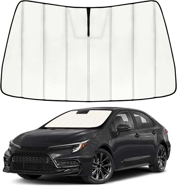 Windshield Sun Shade for Toyota Corolla 2020-2025 2026, Front Window Visor Accessories, Folding Design Blocks Heat & UV Rays Maintain Cool Interior and Save Space