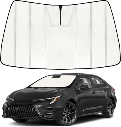 Windshield Sun Shade for Toyota Corolla 2020-2025 2026, Front Window Visor Accessories, Folding Design Blocks Heat & UV Rays Maintain Cool Interior and Save Space