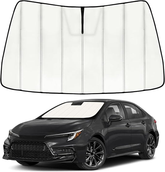 Windshield Sun Shade for Toyota Corolla 2020-2025 2026, Front Window Visor Accessories, Folding Design Blocks Heat & UV Rays Maintain Cool Interior and Save Space