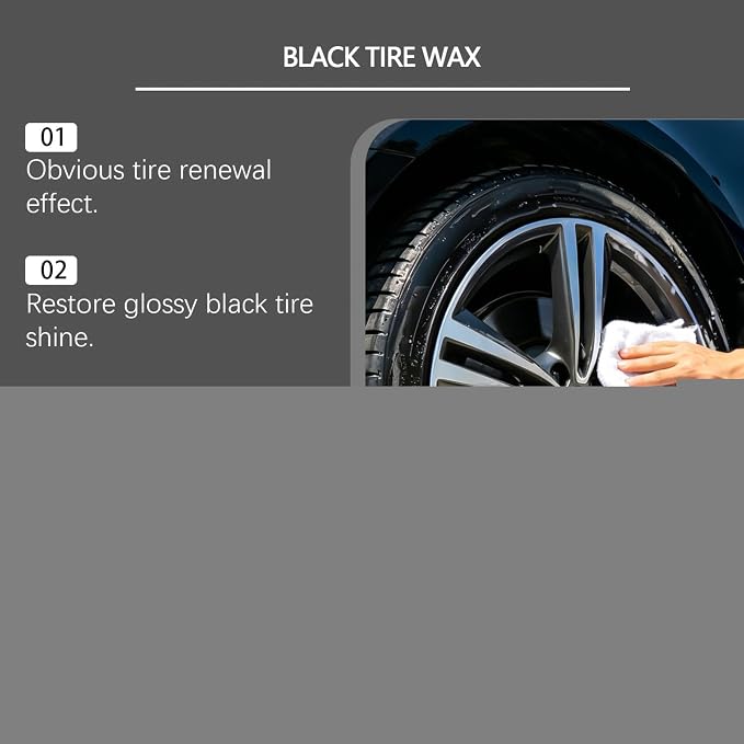 Tire Coat - 50g Tire Polishing Paste | Long Lasting Car Scratch Remover, Deep Black Automotive Wheel Shine For Mechanics Driver Detailers Groomers Modifiers Trucks Suvs Garage Sedans Shops