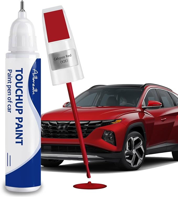 Calypso Red(Y2E) Touch Up Paint for Hyundai-Exact Match–Chips and Nicks Car Paint Scratch Repair Kit Automotive Paint Pen for Accent/Creta/Elantra/TUCSON/SANTA