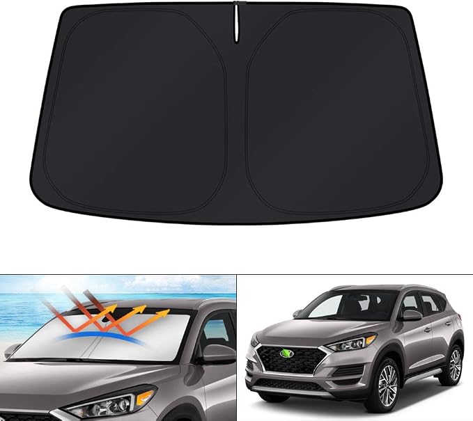KUST Windshield Sun Shade for 2016-2021 Hyundai Tucson (Not for 2022 Tucson) Accessories Window Sun Protector Foldable Block UV Rays Keep Car Cooler