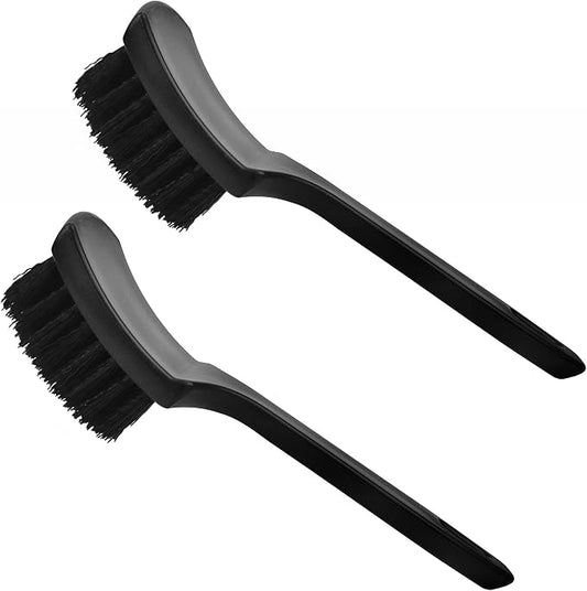 Carpet & Floor Mat Cleaning Brush - 2pcs Black Scrub Brush w/ Wheel Brush for Car Interior & Tires