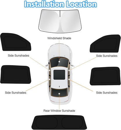 KUST Car Window Shades for Dodge RAM 1500 Laramie 2013-2018 Windshield Sun Shade Side Window Cover UV Block Privacy Protection Accessories for Camping Blackout Rear Back Full Set 6PCS