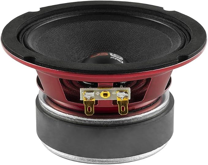 DS18 PRO-X5M Loudspeaker – 5.25" Midrange Speaker, Red Aluminum Bullet, 300W Max, 150W RMS, 4 Ohms - Premium Quality Audio Door Speakers for Car or Truck Stereo Sound System - 1 Speaker