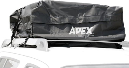 Apex Large Roof Cargo Bag with Self-Sealing Zipper, for Roof-Mounted Racks, Built-in Crossbars or Hitch-Mounted Carriers, 15 Cubic Feet