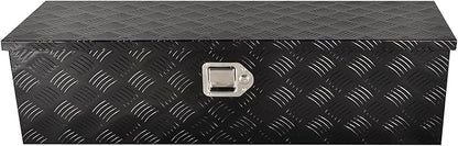 39''Inch Aluminum Truck Tool Box Truck Bed Toolbox Truck Trailer Chest Box Trailer Underbody Storage Organizer Waterproof Square Storage Organizer w/Lock & Keys Black(‎39" Lx13 Wx10 H)