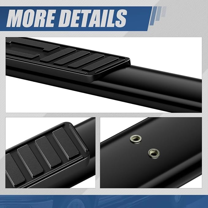 Auto Dynasty Running Boards Compatible with 1999-2014 Chevy Silverado GMC Sierra 1500 2500 3500 Extended Cab, Stainless Stee Side Step Rail Nerf Bars, 5" Step Bars, Black Powdercoated