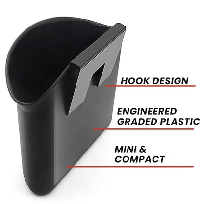 VaygWay Hanging Car Mini Trash Can - Premium Quality Portable Black Car Garbage Can for Cars, Office, Home