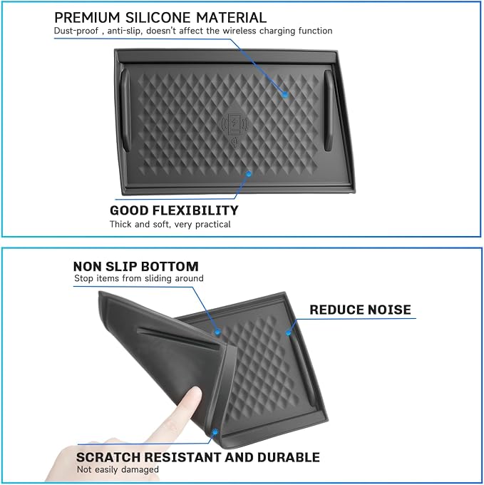 SXCY for 2025 2026 Nissan Murano Wireless Charging Protective Mats 2025 2026 Murano Accessories Center Console Inserts Liner Anti-Slip Anti-Dust Waterproof Mats