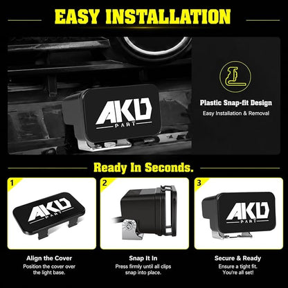 LED Pods Covers 2pcs 3x1.8 Inch LED Pod Lights Black Covers | Street Legal Snap-on PC Protective Lens Light Bars Cover for Offroad Driving Fog Ditch Lights