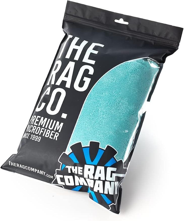 The Rag Company - Eagle Edgeless 450 (6-Pack) Professional Korean 70/30 Blend Super Plush Microfiber Detailing Buffing Polishing Drying Towels for Cars 16x16 in, Teal Blue