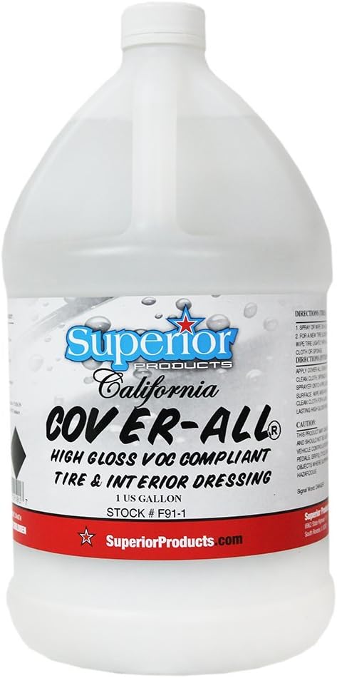 California Cover All – Automotive Tire Shine Spray & Professional Grade Tire Dressing - High Gloss - Water Repellent & Made in America (1 Gallon)