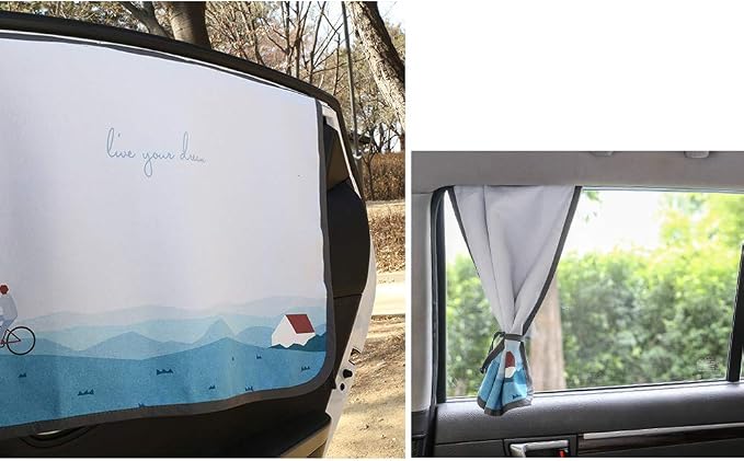 Magnetic Car Sun Shade Curtain for Side Window – Sun Blocker and UV Protector for Baby, Kids, and Pets – Universal Fit with Built-in Magnets for Steel-Framed Door (Bebe DayDay)