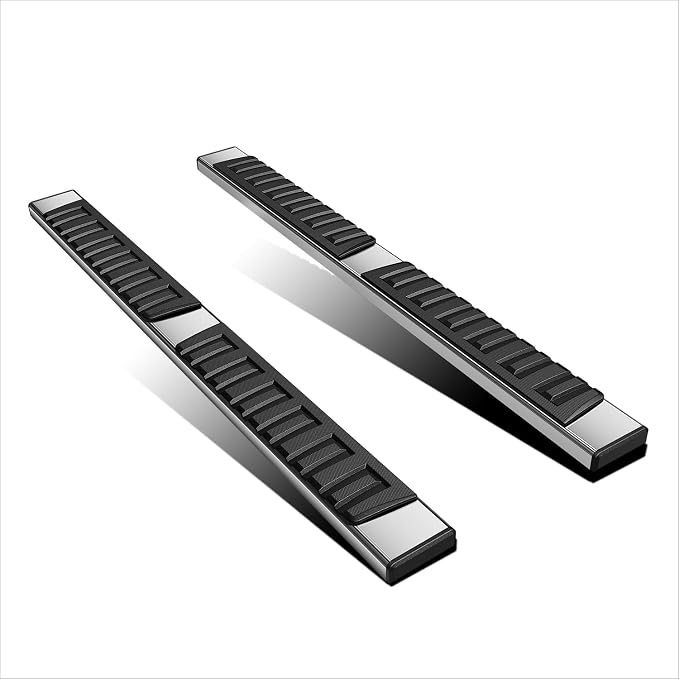 PM PERFORMOTOR 6.7" Running Boards Stainless Steel Side Steps Nerf Bars Compatible with 07-19 Chevy Silverado/GMC Sierra Extended Cab [Pair]