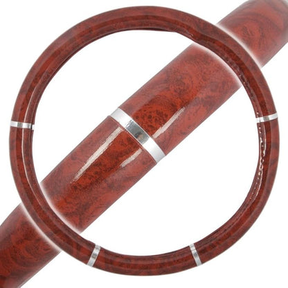 BDK Dark Wood Grain Car Steering Wheel Cover, Standard 15 inch Size, Made to Fit Most Auto Truck Van SUV