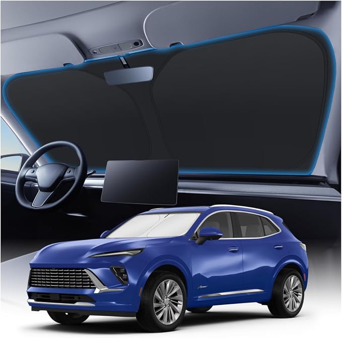KUST Windshield Sun Shade for Buick Envision (Preferred, Essence,Avenir) 2021-2023 2024 2025 2026 Sunshade Accessories Window Sun Visor Protector Foldable Block UV Rays