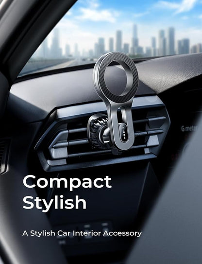 LISEN Upgraded for MagSafe Car Mount, Magnetic Phone Holder for Car Vent Phone Mount, Air Vent Car Phone Holder Mount, Magnetic Car Phone Holder for iPhone 17 Pro Max 16/15/14/13/12, Carbon Fiber