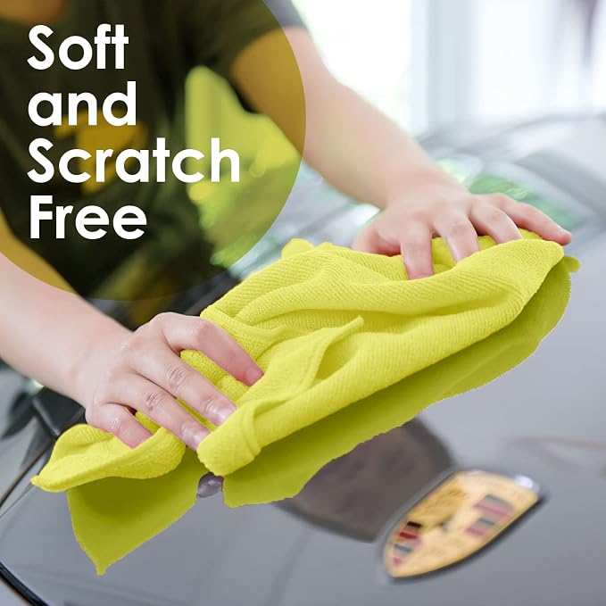 Avalon Towels Microfiber Cleaning Cloths (Value Pack of 48) - Size 16 x 16 Inches, Highly Absorbent Cleaning Rags, Lint Free, Reusable and Washable, Microfiber Towels for Cars