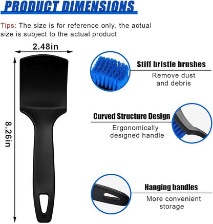 ZIMISI 8.3×2.5 Inch Car Wash Brush, Soft Bristle Short Handle Carpet Cleaning Brush, Scrub Brush for Floor Mats, Tires, Automotive Wheel Bushes for Vehicle Interior & Home (Blue)
