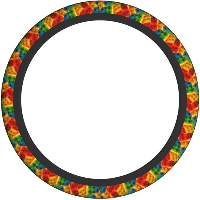 Building Blocks Steering Wheel Covers Non Slip Neoprene Universal 15 Inch Steering Wheel Protector Car Cover for Men Women