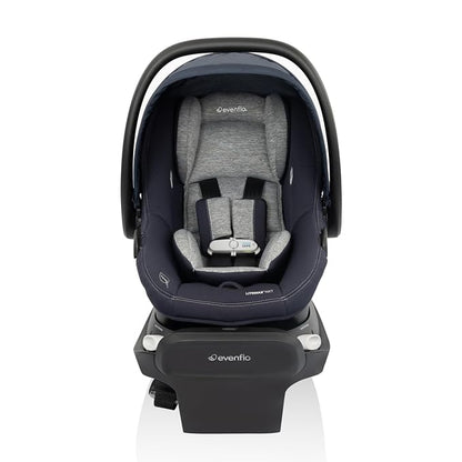 Evenflo Revolve180 LiteMax NXT Rotating Rear-Facing Lightweight Preemie and Infant Car Seat 3-30lbs with Green & Gentle. Easy Install with Base (Beau Navy)