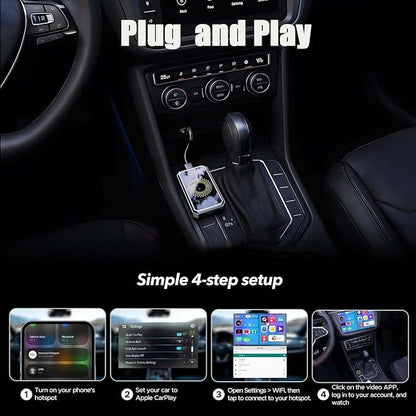 2026 New 3 in 1 Magic Box Carplay, Wireless CarPlay Adapter Magic Video Box with USB Drive, Wireless Carplays Adapter Netflix for Wired CarPlays & Android Auto Cars (Gray 2+16G)