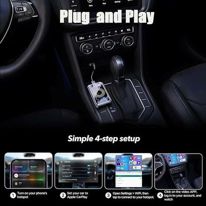 2026 New 3 in 1 Magic Box Carplay, Wireless CarPlay Adapter Magic Video Box with USB Drive, Wireless Carplays Adapter Netflix for Wired CarPlays & Android Auto Cars (Gray 4+32G)