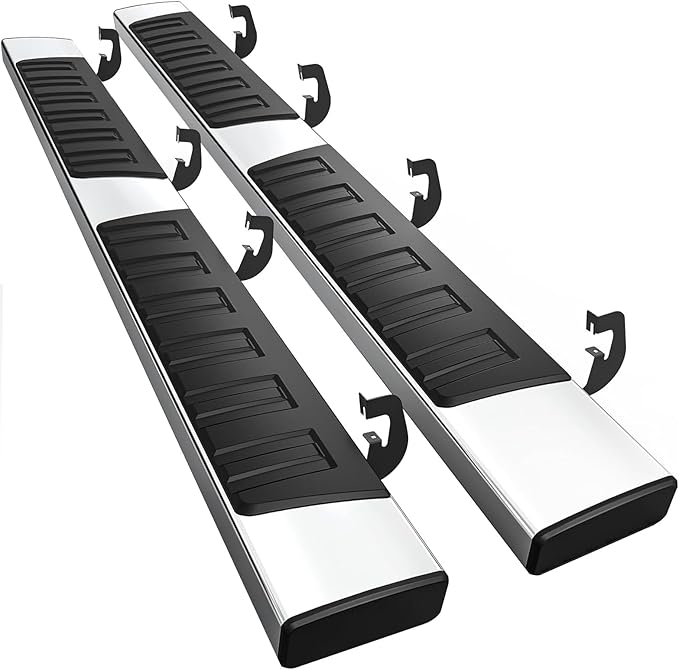 Running Boards 6 Inches Crew Cab for Chevy Silverado/GMC Sierra 2007-2018 1500 | 2019 Limited/LD | 2007-2019 2500HD/3500HD (4 Full Size Doors) Stainless Steel Side Steps Rails Nerf Bars 6"