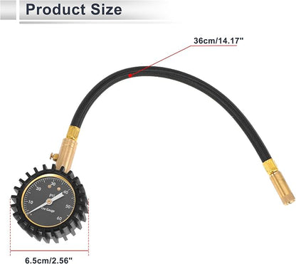 1 Pc Universal Tire Pressure Gauge 0-60 PSI 2.56 Inch Digital Pressure Gauge with Gear Sleeve Tyre Air PSI Meter for Motorcycle SUV Truck