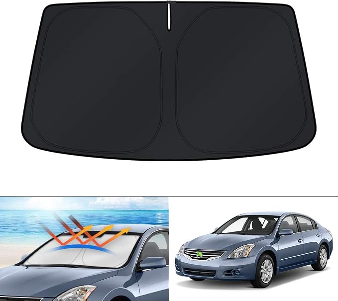 KUST Windshield Sun Shade for 2007 2008 2009 2010 2011 2012 Nissan Altima Accessories Custom Fit Sunshade Foldable Sun Visor Protector Blocks UV Rays Keep Your Car Cooler