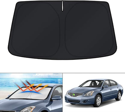 KUST Windshield Sun Shade for 2007 2008 2009 2010 2011 2012 Nissan Altima Accessories Custom Fit Sunshade Foldable Sun Visor Protector Blocks UV Rays Keep Your Car Cooler