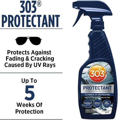 303 Products Automotive Protectant Spray Helps Prevent Fading & Cracking Repels Dust Lint & Staining, Best UV Protection & Restores Lost Color, Exterior & Interior Car Cleaning Supplies 16oz 6 Pack