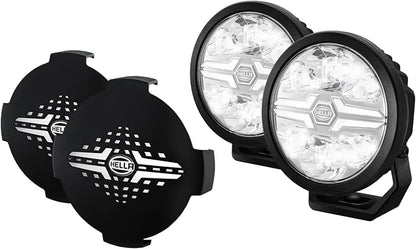 Hella Blade 6-Inch Round LED Off-Road Auxiliary Light Kit – 8,500 Lumens, 2 Lights & Covers for Cars, Trucks, SUVs & ATVs (358228801) | 2-Pack