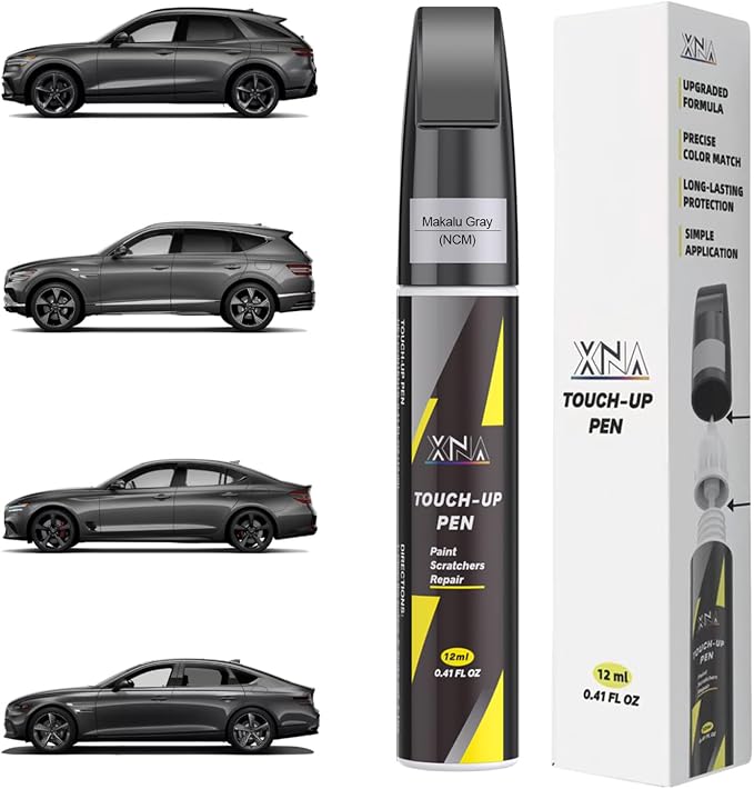 XNA Makalu Gray(NCM) for Genesis Touch Up Paint, Car Scratch Remover for Nicks and Chips Repair, 2-In-1 Quick & Easy Fix Car Scratch Repair Kit with Exact Color-Matched