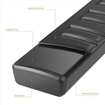 6" Running Boards Compatible with 2004-2023 Nissan Titan XD Crew Cab | Aluminum Flat Side Step Nerf Bars for Truck, Heavy Duty Black Powder Coated Step Bars