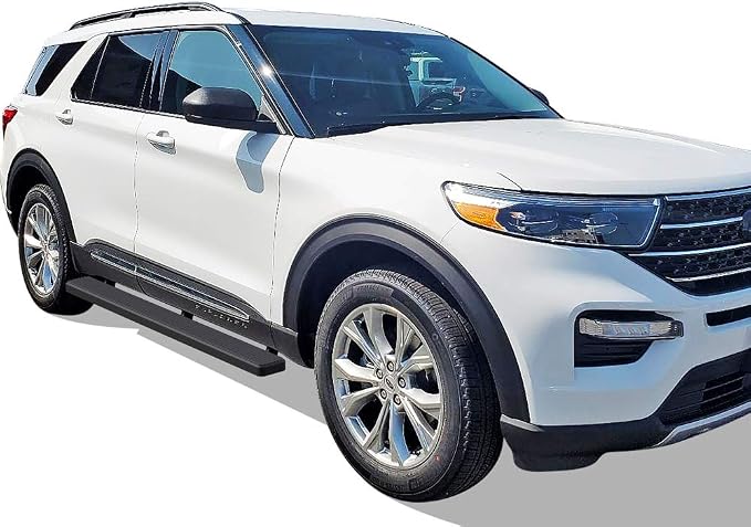 APS Running Boards (Side Steps Step Bars) Compatible with Ford Explorer 2020-2026 Sport Utility 4-Door (Stainless Steel Black Powder Coated 5 inches)