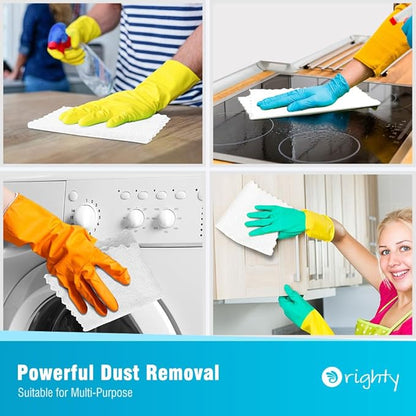 Orighty Microfiber Cleaning Cloth, 100 Pack Microfiber Towels for Cars, Multi-Purpose Shop Towels Cleaning Rags Bulk for Car, Home, Kitchen, 11.5’’ x 11.5’’, White