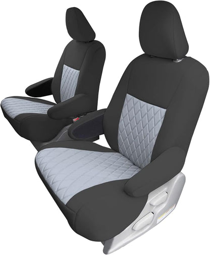 FH Group Custom Fit Car Seat Covers Specifically Made for 2011-2020 Toyota Sienna 7 Seater with Ultraflex Neoprene Water Resistant Automotive Seat Covers - 2nd Row Gray